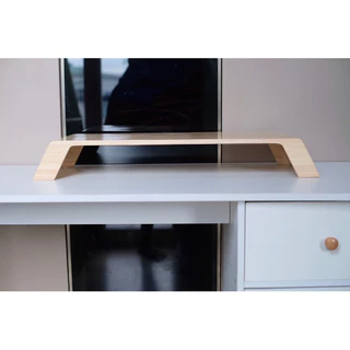 PL29 ชั้นวางจอคอม สีไม้ วางจอคอม โน๊ตบุ๊ค ชั้นวางของ monitor table ทำจากไม้ยางพาราเกรดA สวยงาม แข็งแรง