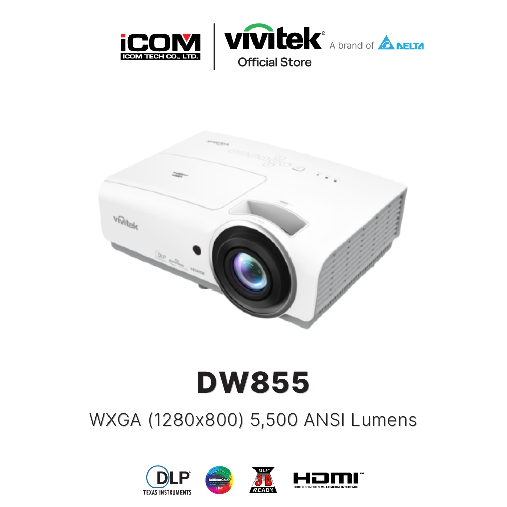 Vivitek DW855 WXGA (1280x800) PROJECTOR 5,500 Lumens (โปรเจคเตอร์) พร้อมส่ง