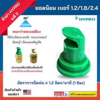หัวฉีด/หัวพ่นปะทะ Hypro เบอร์ 1.2/1.8/2.4 POLIJET ยอดนิยม
