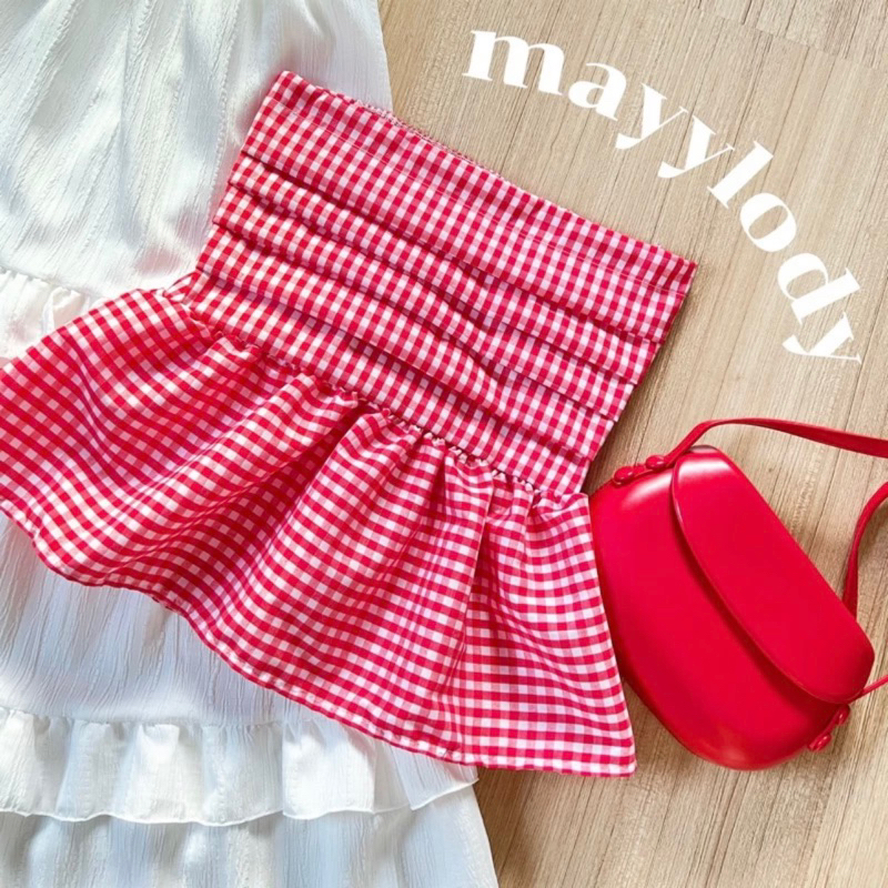 ❤️mayylody❤️ เสื้อเกาะอก สีหวานพาสเทล ลายริ้วสุดฮิต สไตล์เกาหลี น่ารัก so cute  เสื้อเกาะอก