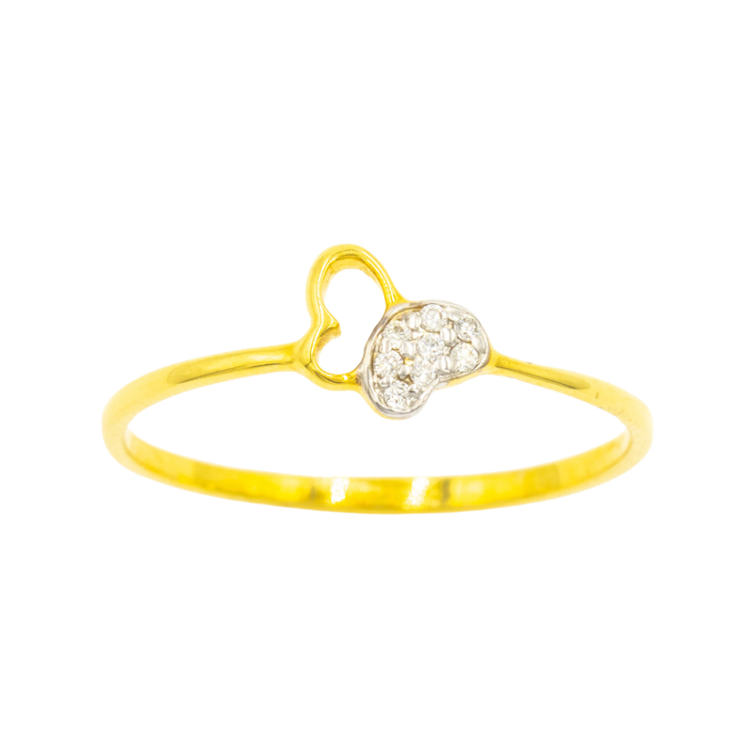 Happy jewelry แหวนผีเสื้อน่ารักๆ ฝังเพชรที่ปีกครึ่งตัว แหวนทองเพชรแท้ ทองแท้ 37.5% ME789