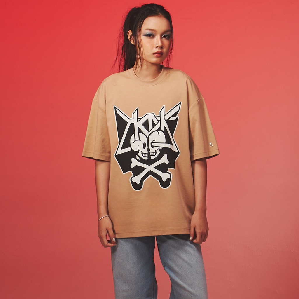 TOKIDOKI เสื้อยืด DOUBLE SKULL IN SHIBUYA TEE