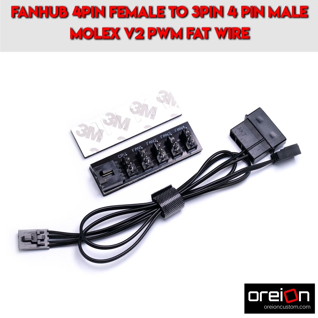 สายพัดลม Fan Hub 3pin 4Pin PWM Female To 4Pin x5 Male With Molex 12v PWM [พร้อมส่ง][รับประกัน 1 ปี]