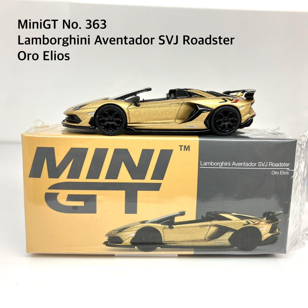 MiniGT 📌No. 363  📌 Lamborghini Aventador SVJ Roadster Oro Elios