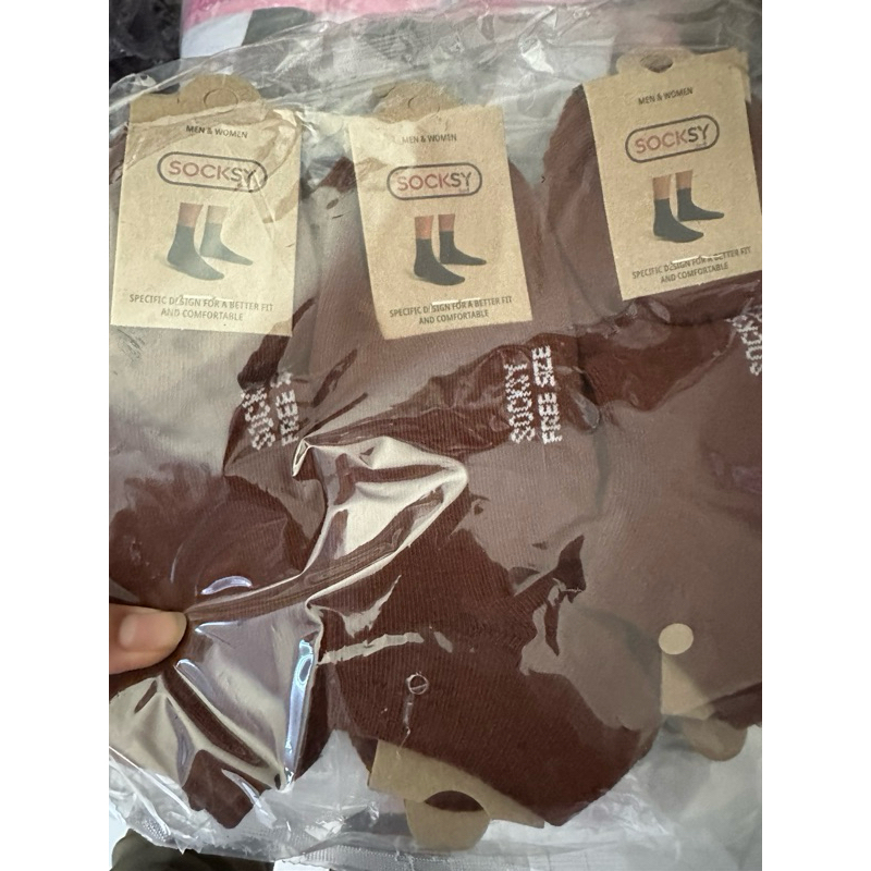 (แพ็ค12คู่) ถุงเท้านักเรียนสีน้ำตาล(ข้อสั้น) free size