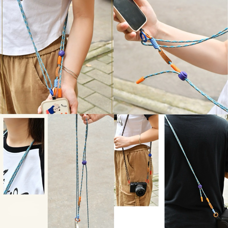 (คอJA) สายกล้อง สะพายคล้องกล้อง แบบเชือกถักเส้นเล็ก