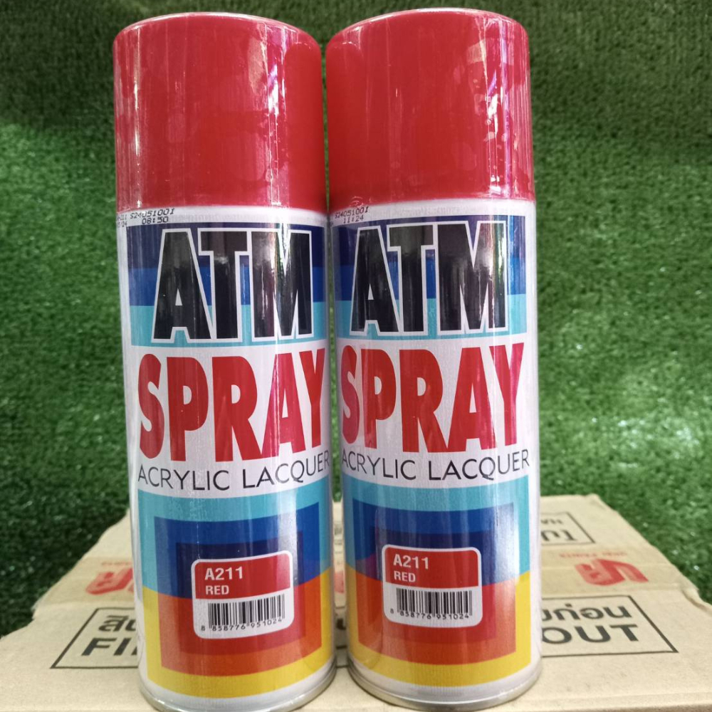 สีสเปรย์ ATM A211 สีแดงเงา (12กระป๋อง/ลัง)
