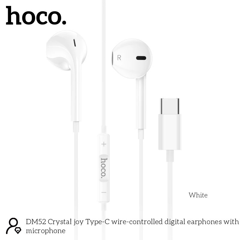 Hoco DM52 Type-C หูฟังแบบมีสาย สำหรับ Type-C ตัดเสียงรบกวน พร้อมไมโครโฟน เสียงดี