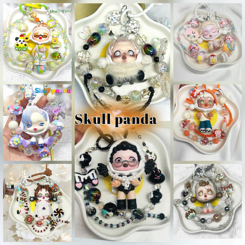 Skull panda (พวงกุญแจ)diy นิยมมาก##จัดโปร# งานทำมือ สินค้าไม่ซ้ำแบบใคร พร้อมจัดส่ง
