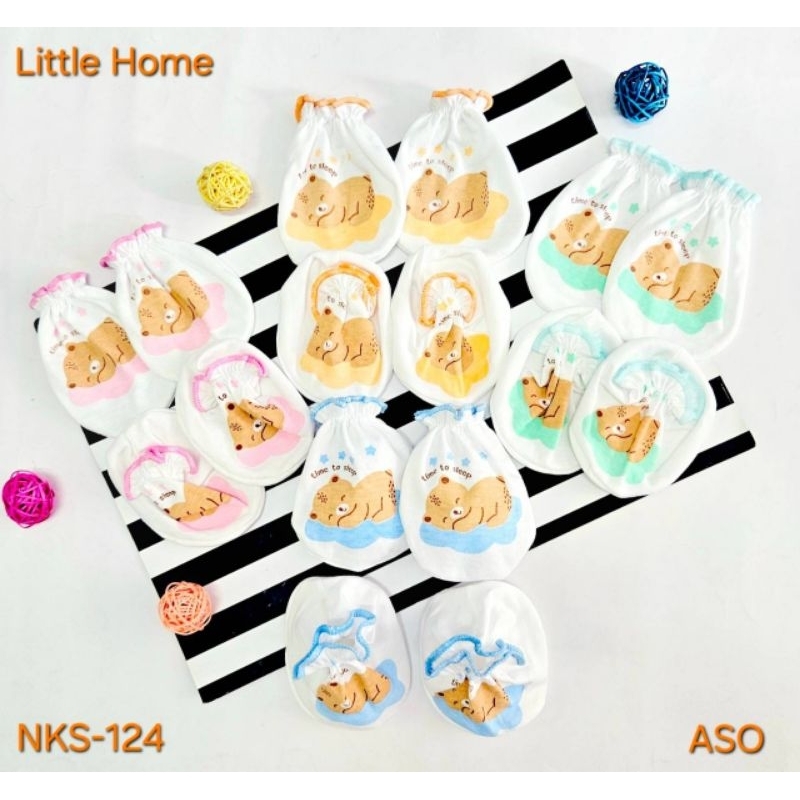 Little home baby ถุงมือ+ถุงเท้าเด็กแรกเกิด,เด็กอ่อน