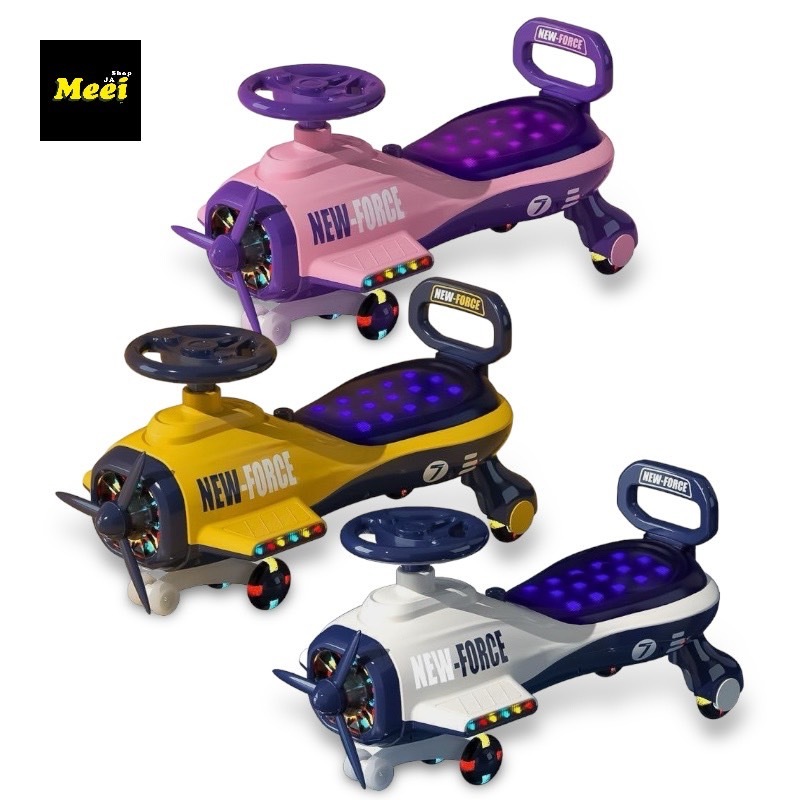 MeeiJashop รถเครื่องบิน ล้อมีไฟ รับน้ำหนักได้ 80KG รถขาไถสำหรับเด็ก รถดุ๊กดิ๊กเด็ก มีเสียงเพลง