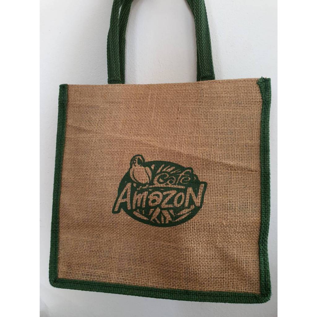 กระเป๋าผ้ากระสอบ สีเขียว Cafe Amazon