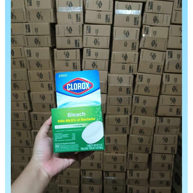 พร้อมส่ง(ได้2ก้อน)มาใหม่ Clorox Bleach กล่องสีเขียว ก้อนทำความสะอาดชักโครก ดับกลิ่นและฆ่าเชื้อแบคทีเรีย 99.9%มีเรทส่งทัก