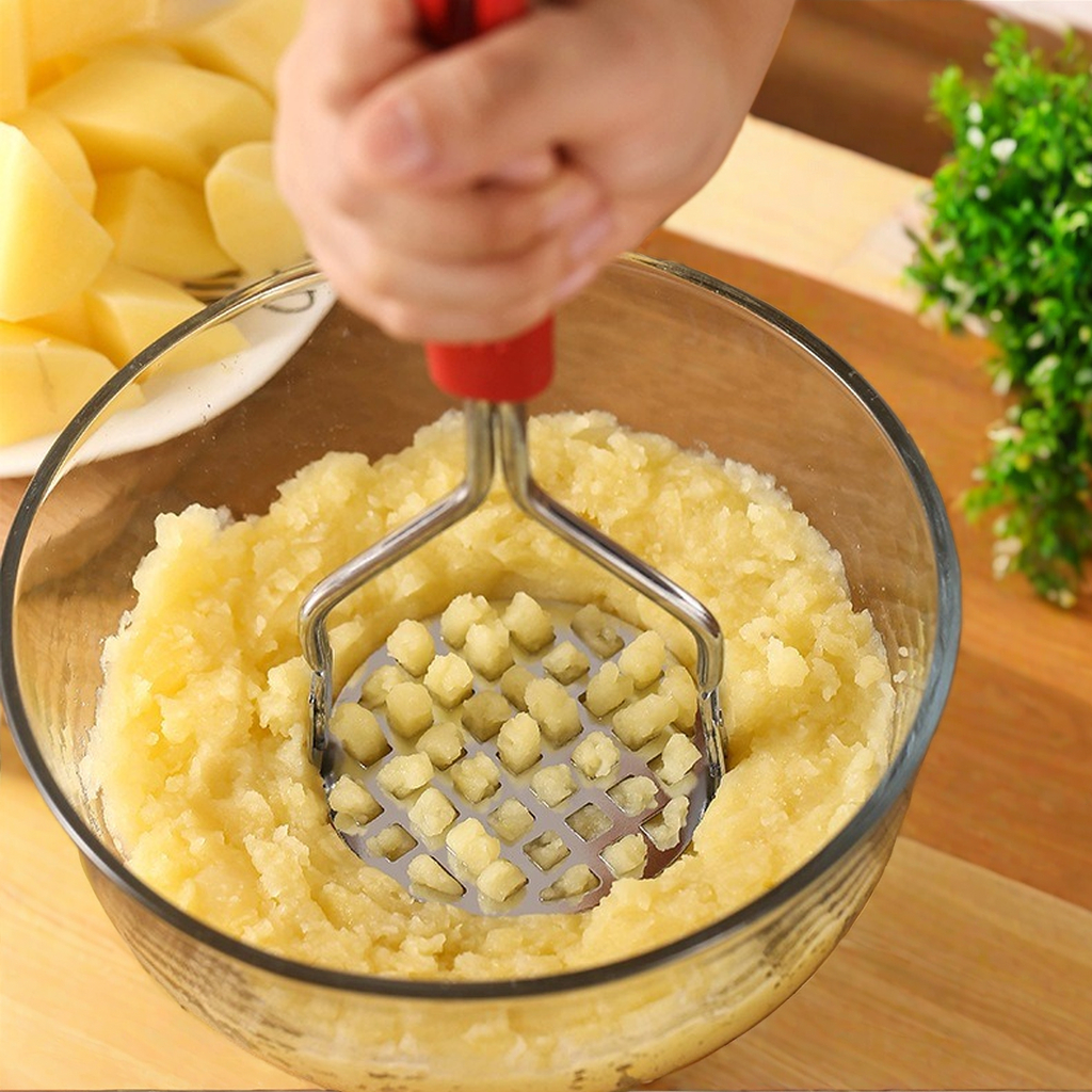 ที่บดมันฝรั่งสแตนเลสในครัวเรือน Manual Masher