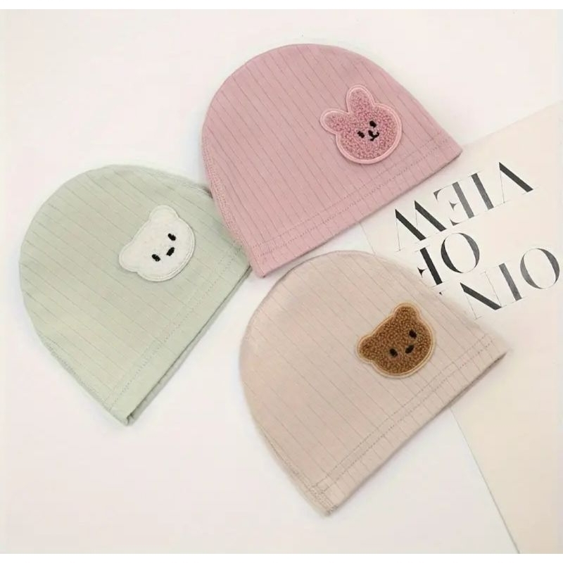 (พร้อมส่งจากไทย)หมวกเด็กแรกเกิดผ้านิ่มลายน่ารักๆ