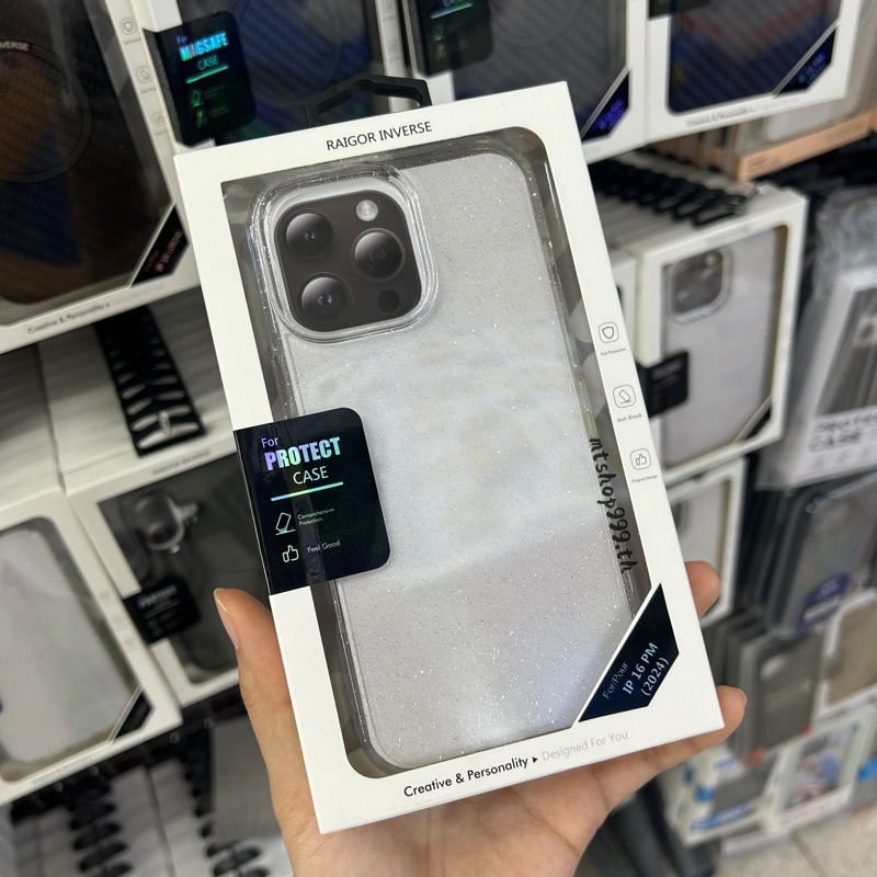 RAIGORINVERSE เคสกลิตเตอร์กากเพชร เคสแม่เหล็ก ใช้สำหรับ iPhone 16 16Plus 16Pro 16ProMax 14ProMax 13ProMax S24 Ultra