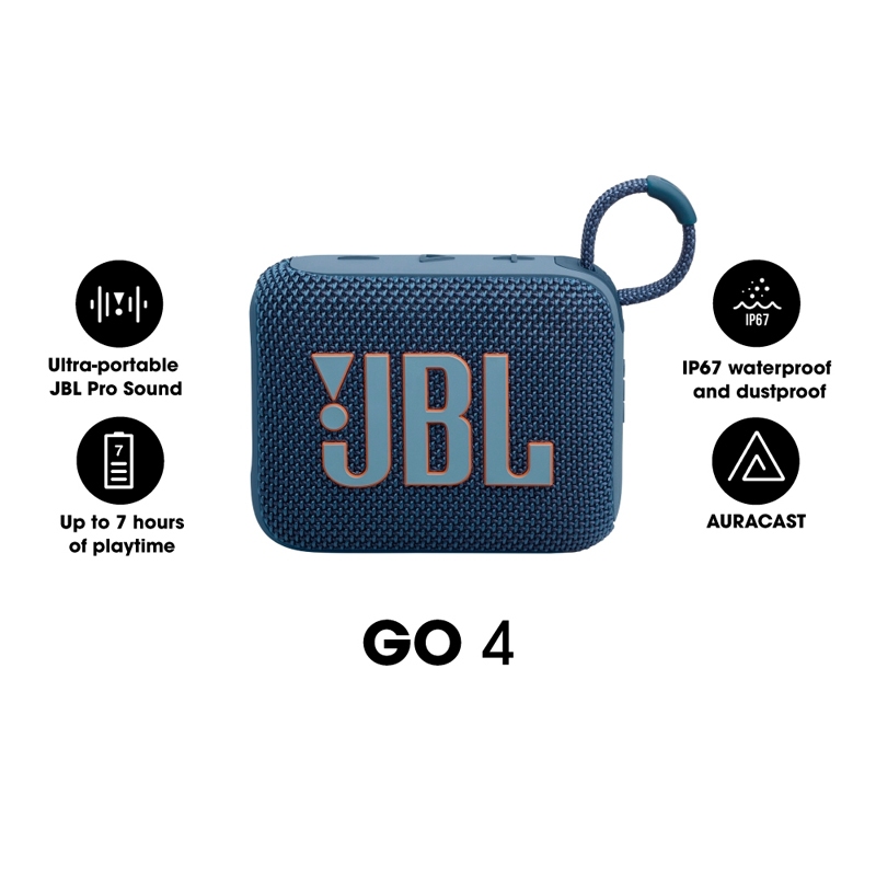 𝐉𝐁𝐋 Go 4 ลำโพงบลูทูธแบบพกพาขนาดกระทัดรัด กันน้ำและกันฝุ่น IP67 เล่นเพลงได้นานถึง 7 ชั่วโมง