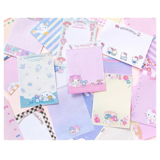 (แท้ พร้อมส่งทุกลายแล้วค่า💖)สมุดฉีกsanrio มี104แผ่น,128แผ่น,144แผ่น ในเล่มมีกระดาษ8ลายและมีสติ๊กเกอร์1แผ่น