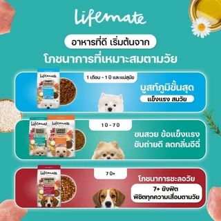 (3-15กิโล) Lifemate อาหารสุนัข เกรดHolistic บำรุงผิวหนัง&เส้นขนไม่หลุดร่วง เสริมProbiotics Omega3,6