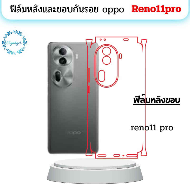 oppo reno11 ,11pro ฟิล์มหลังและขอบรอบเครื่อง พร้อมชุดติดตััง