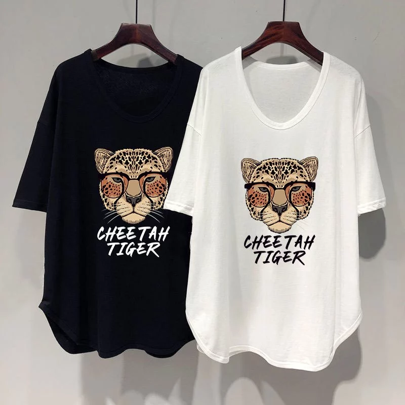 เสื้อยืดสาวอวบอ้วนไซส์ใหญ่ oversize เสื้อผ้าแฟชั่นฤดูร้อนมาใหม่ เสื้อโอเวอร์ไซส์ผู้หญิงสวยๆ ทรงหลวมสไตล์เกาหลีน่ารัก thumbnail 8