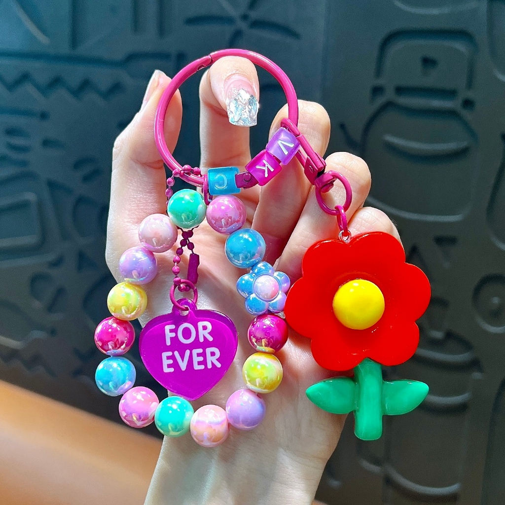 พวงกุญแจลูกปัดดอกทานตะวันสดสร้างสรรค์/น่ารักของขวัญเล็กๆกระเป๋านักเรียนจี้403