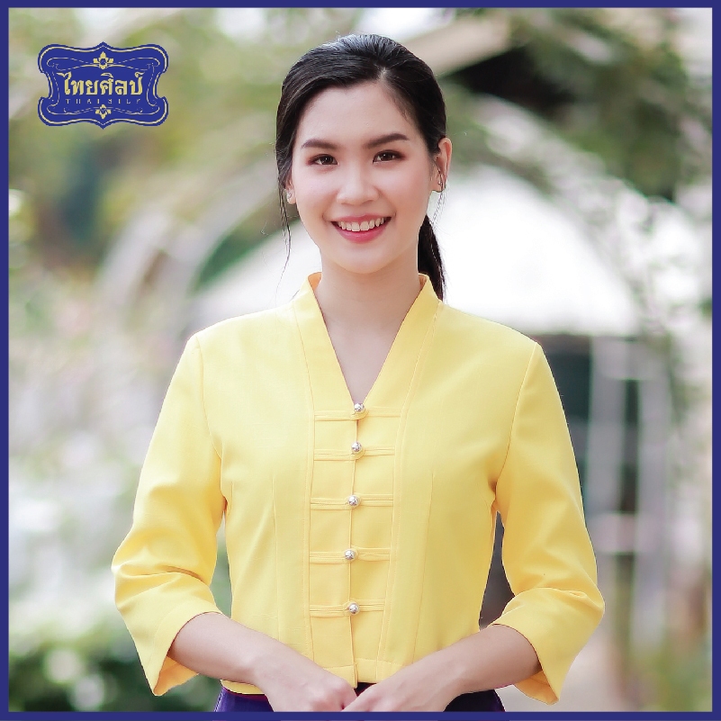 เสื้อผ้าฝ้ายพื้นเมือง คอปีน แขนสามส่วน