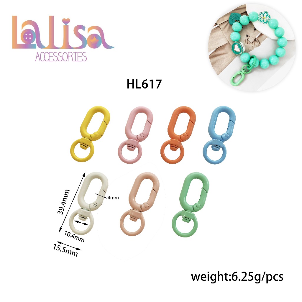 ตะขอพวงกุญแจห่วงล็อคแบบสปริง โลหะผสม รูปตัวซี หมุนได้ alloy dog clips( C-1-E,HL617)