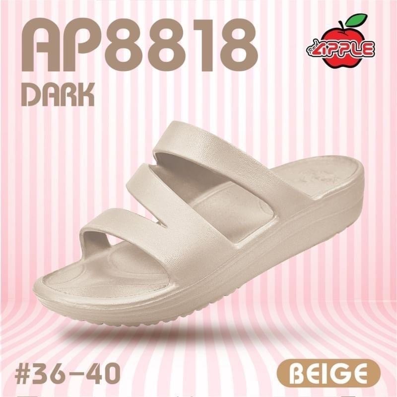 Red Apple รองเท้ายี่ห้อ เรดแอปเปิ้ล รุ่น​ AP-8818 ของแท้ รองเท้าแตะสวมผู้หญิง สายคาดหูไขว้ (36-40) ทรงฟิตฟล็อป