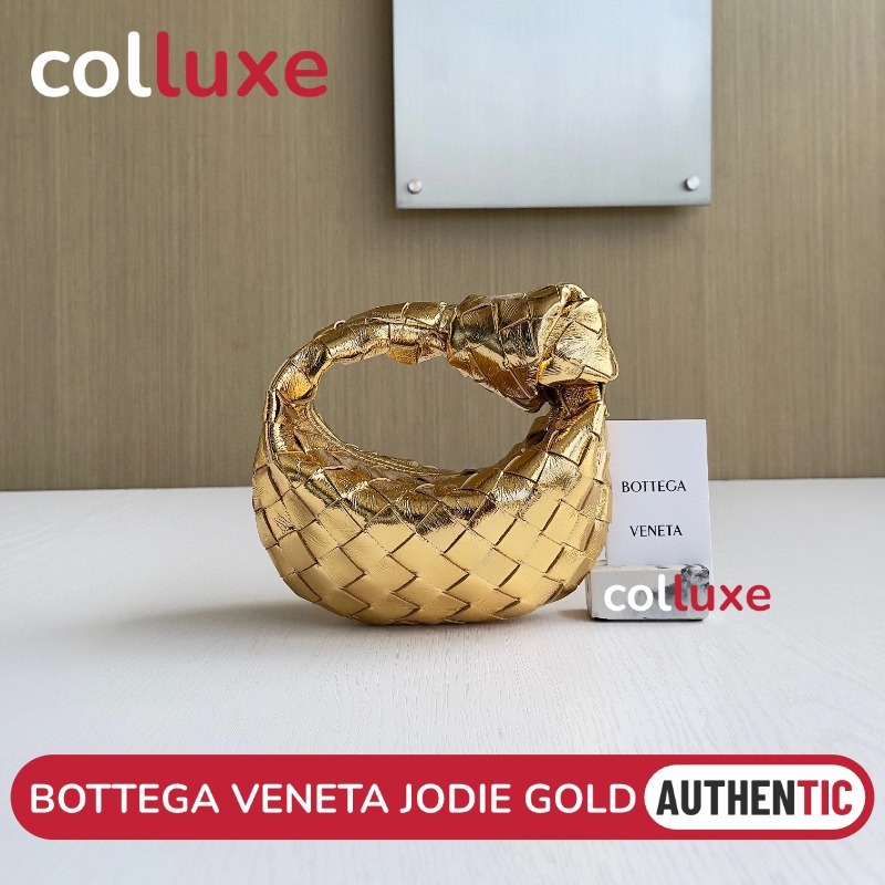 👜Bottega Veneta Jodie Tote Bag Gold BV Lambskin Supermini & Mini & Medium