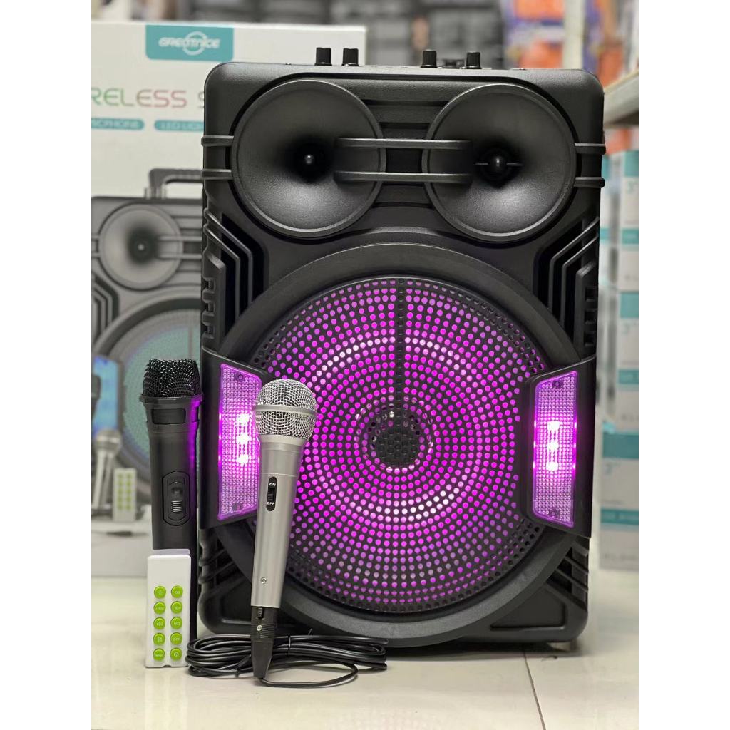 ลำโพงบลูทูธ รุ่น GTS-2069 ดอก12นิ้ว แถมไมค์ลอย/ไมค์สาย/รีโมท รองรับAUX TF USB ปรับเบสและแอคโค่ได้ สินค้าพร้อมส่ง จาก กทม - รูปที่ 2