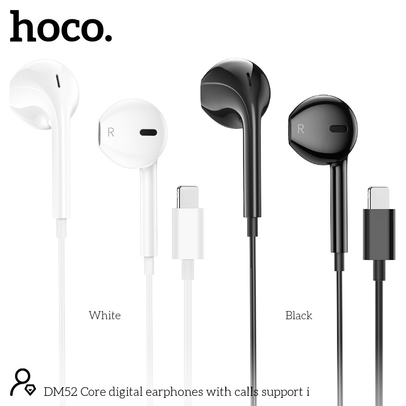 หูฟัง HOCO DM52 iOS หูฟังแบบมีสาย สำหรับ iOS พร้อมไมโครโฟน ฟังเพลง ตัดเสียงรบกวน คุณภาพเสียงดี