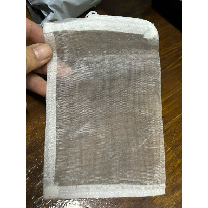 ถุงซิปตาข่ายพลาสติก ถุงไนลอน ไนล่อน mesh bag ซิปพลาสติก สำหรับใส่สารกรองที่มีความละเอียดสูง purigen ขนาด 16.5 x 10.5 cm