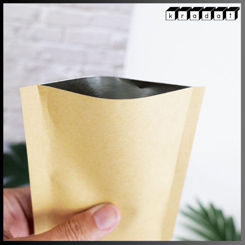 ซองซีล3ด้าน เนื้อกระดาษคราฟท์ น้ำตาล ซองกาแฟ ซองซีล (100ใบ/แพ็ค ) - Kradat - รูปที่ 2