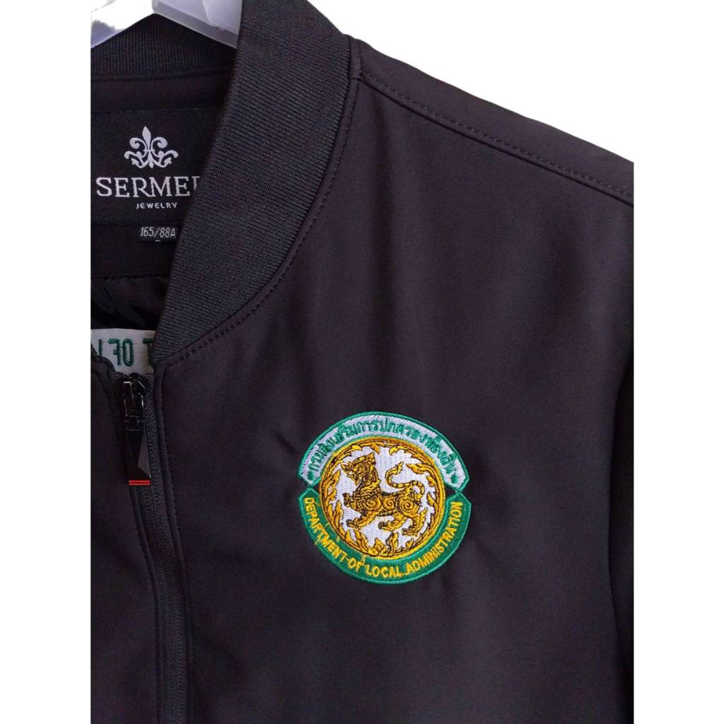 เสื้อแจ็คเก็ต แขนยาว แจ็คเก็ต คอจีน ท้องถิ่น สี กรม - รูปที่ 2