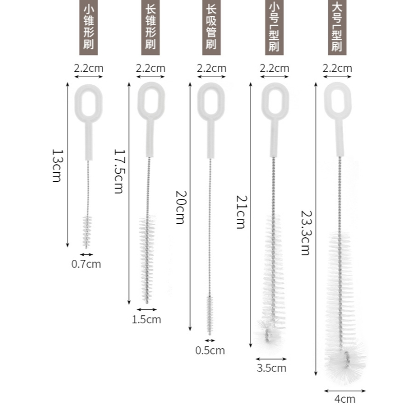 ชุดแปรงไนล่อน ทําความสะอาดหลอดทดลอง หลอดขวด ทําความสะอาด ขนแปรง อเนกประสงค์จำหน่าย 1 เซ็ท 5 ชิ้น หลายขนาด - รูปที่ 6