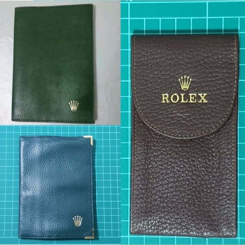 Rolex passport wallet rare & vintage green grain leather large กระเป๋าใส่การ์ด ใส่ passport , ซอง หน