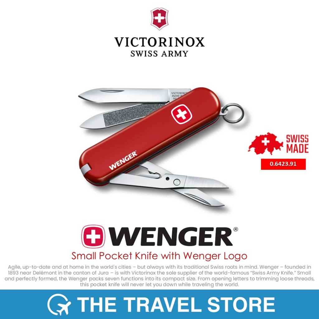 Victorinox 0.6423.91 Small Pocket Knife with WENGER Logo || Swiss Army Knife มีดพับ พกพา อเนกประสงค์