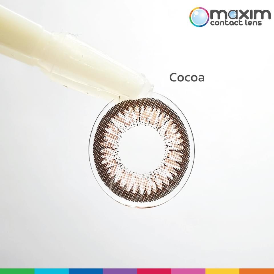 Maxim Contact Lens กล่องฟ้า สี Cocoa รุ่นตาสวย Maxim ตาโต 1 คู่ คอนแทคเลนส์สีรายเดือน พร้อมส่ง