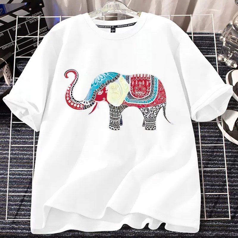 D779 เสื้อยืดแขนสั้น ใส่ได้ทั้งชายและหญิง ลายแฟชั่นสวย