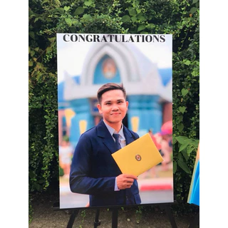 กรอบลอยโฟโต้ 1แถม1 บอร์ดไดคัท 60x40 ซม. ของขวัญวันเกิด รับปริญญา งานแต่ง งานเกษียณ