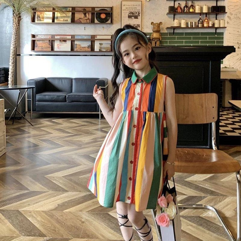 Hania kids พร้อมส่ง ชุดเดรสเจ้าหญิง ลายดอกไม้ สไตล์ตะวันตก สําหรับเด็กผู้หญิง-K3124419
