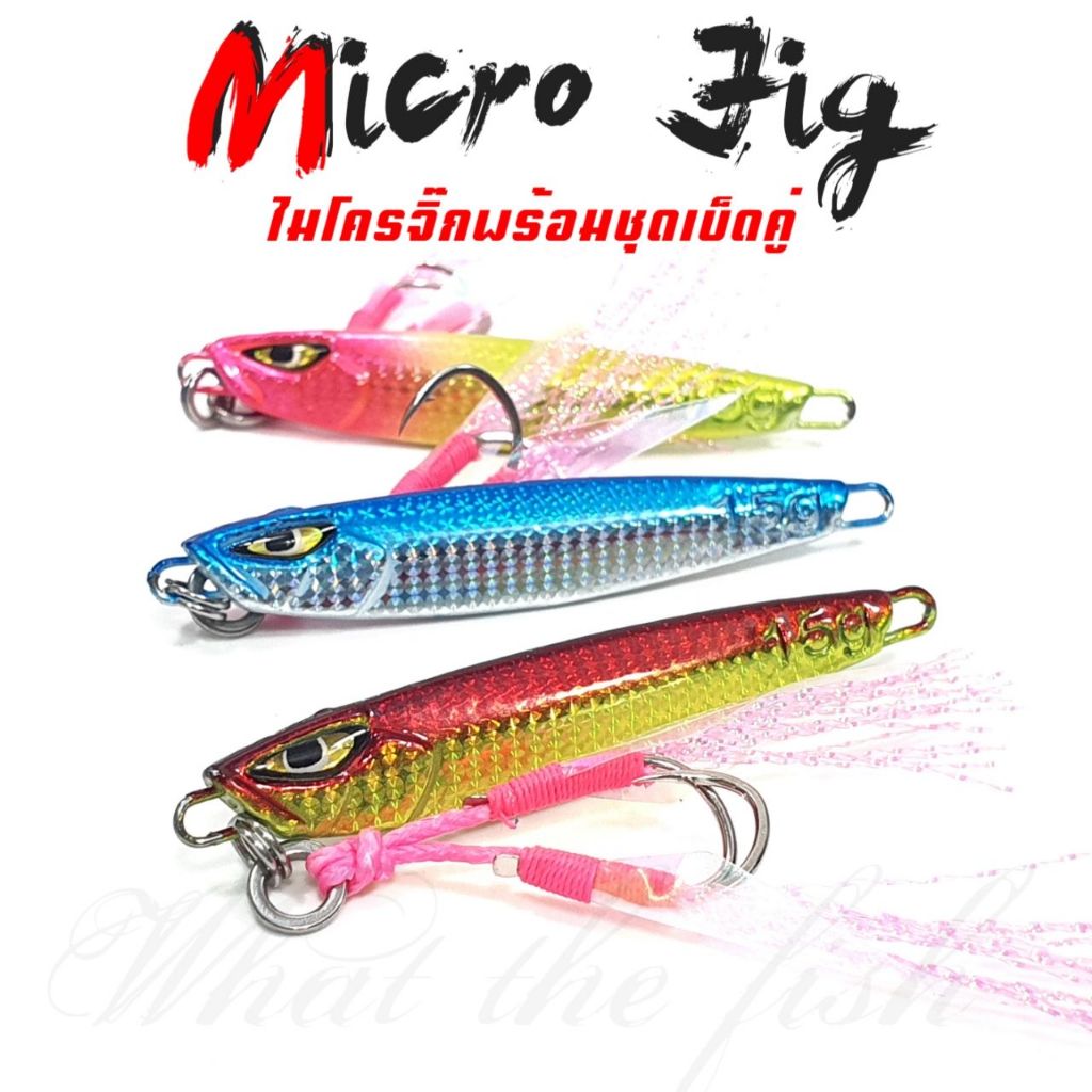 เหยื่อไมโครจิ๊ก พร้อมชุดเบ็ดคู่ 7g 10g 15g 20g 25g 30g เหยื่อปลอมตกปลาทะเล เหยื่อจิ๊ก R149