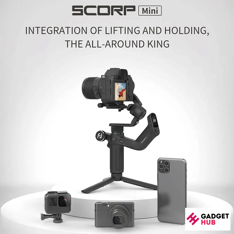 FeiyuTech SCORP-Mini ไม้กันสั่น 4 in 1 รองรับทั้งกล้องมิลเลอร์เลส กล้องแอคชั่น และสมาร์ทโฟน 3-Axis Handheld Gimbal