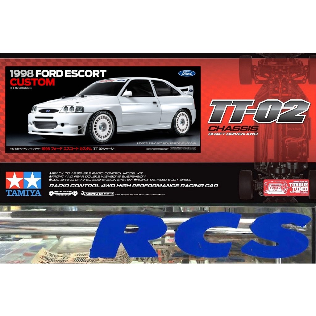 TAMIYA 58691A ชุดคิท TT-02 บอดี้ 1998 FORD ESCORT CUSTOM (ไม่มีสปีดคอนโทรล without ESC) ต้องไปสร้างและทำสีเอง (58691)