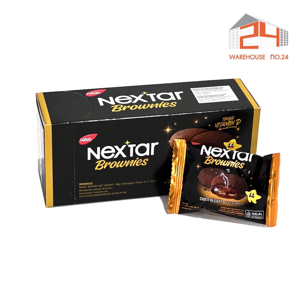 ส่งไว 24ชม. Nabati Nextar Brownies 90g. จุ 8 ชิ้น คุกกี้เน็กซ์ตาร์ บราวนี่ ช็อกโกแลต