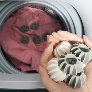 ลูกบอลซักผ้า ลูกบอลซิลิโคน Washing ball ใช้ซ้ําได้ สําหรับซักผ้า เครื่องซักผ้า （ขนาดใหญ่ 6*4cm）สีเทา สีขาว สําหรับซักผ้า