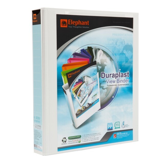 แฟ้ม 2 ห่วง A4 สัน 3.5 ซม. ขาว ตราช้าง 9230V