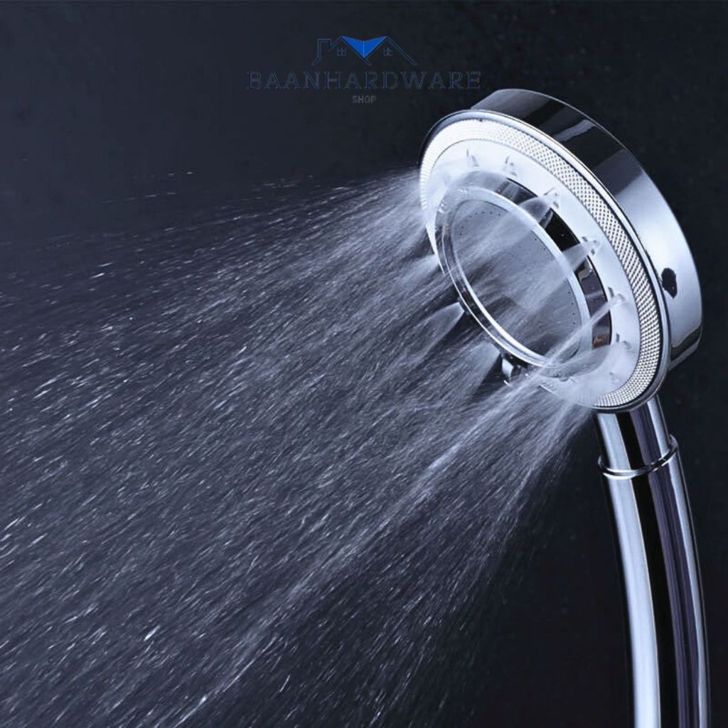 BAANHARDWARE ฝักบัวแรงดันน้ำ ชุดฝักบัวปรับได้ 3 ระดับ สีเงินโครเมี่ยม MA-F-204S