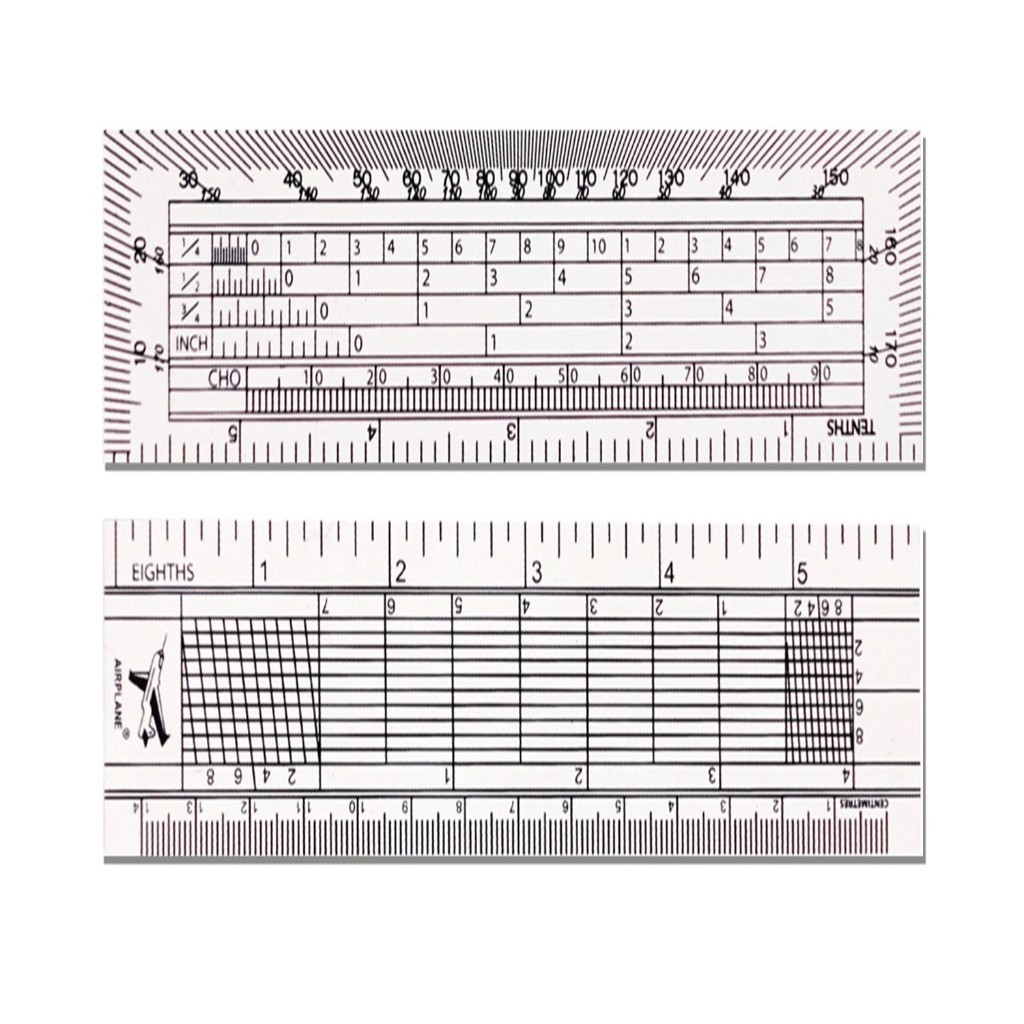 ไม้โปรแทรกเตอร์ ไม้โปร รุ่น AIRPLANE (เครื่องบิน) สีขาว ขนาด 6 นิ้ว / 14 cm. ( 1 อัน )